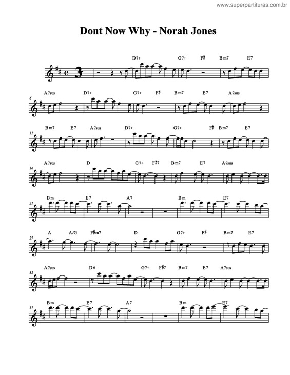 Partitura da música Dont Now Why