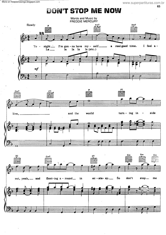 Partitura da música Dont Stop Me Now