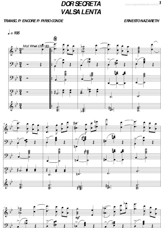 Partitura da música Dor Secreta v.3