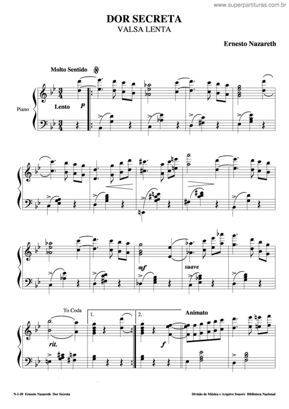 Partitura da música Dor Secreta v.5