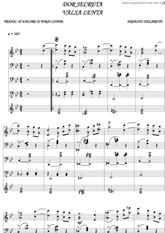 Partitura da música Dor Secreta v.6