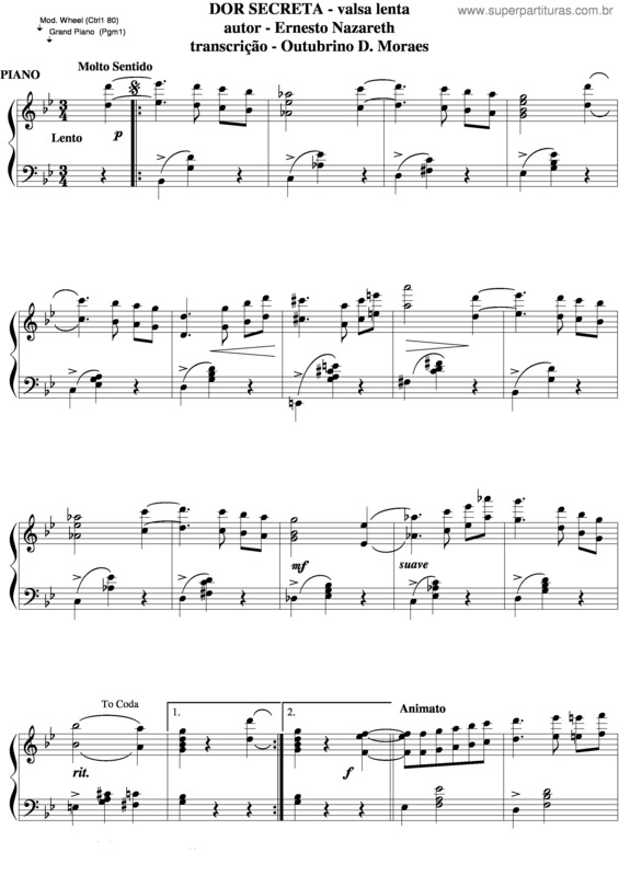 Partitura da música Dor Secreta v.7