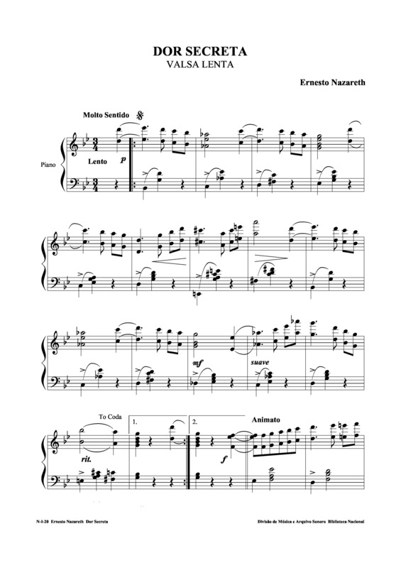 Partitura da música Dor Secreta v.8