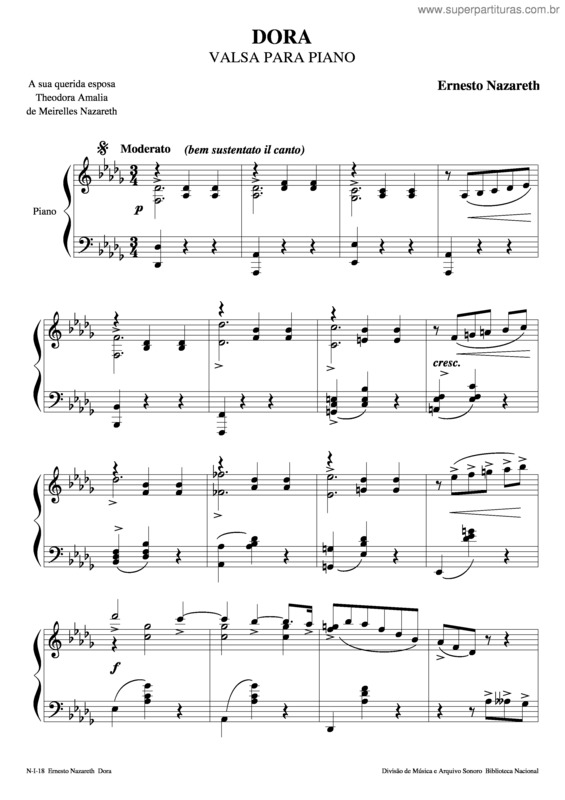 Partitura da música Dora v.3