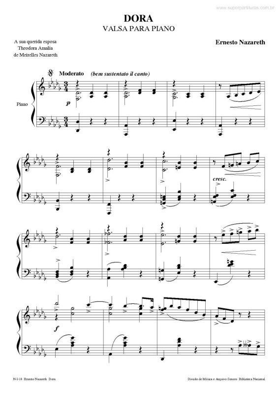 Partitura da música Dora