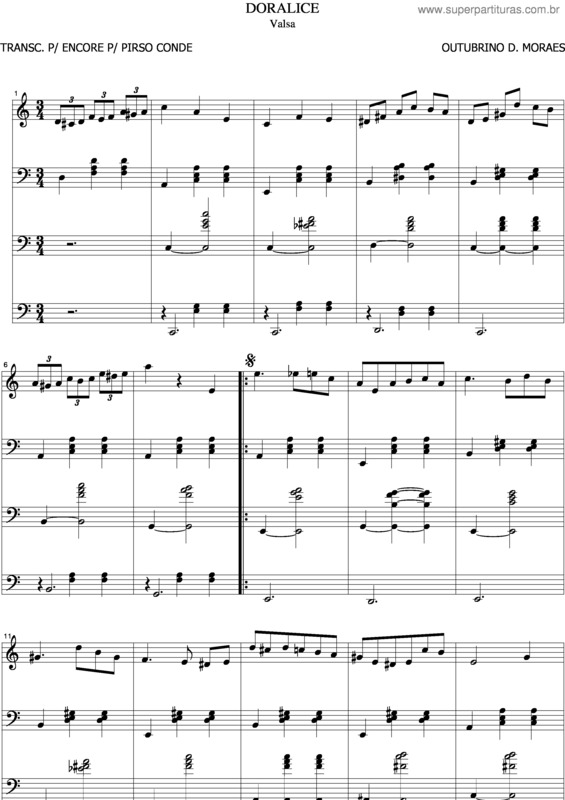 Partitura da música Doralice 