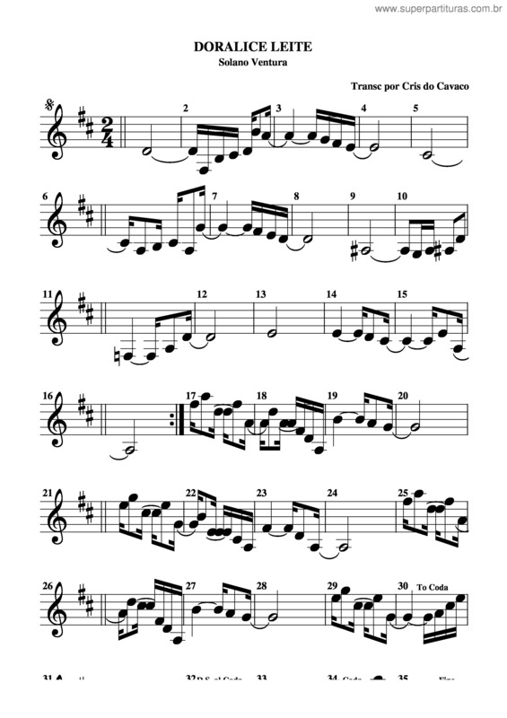 Partitura da música Doralice Leite v.2