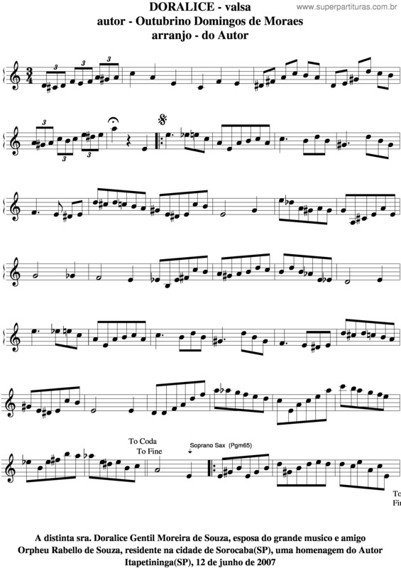 Partitura da música Doralice v.8