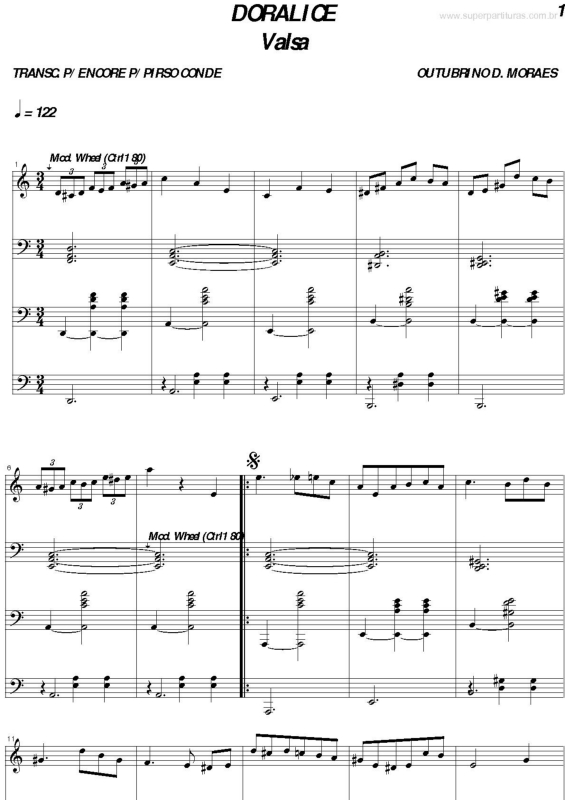 Partitura da música Doralice