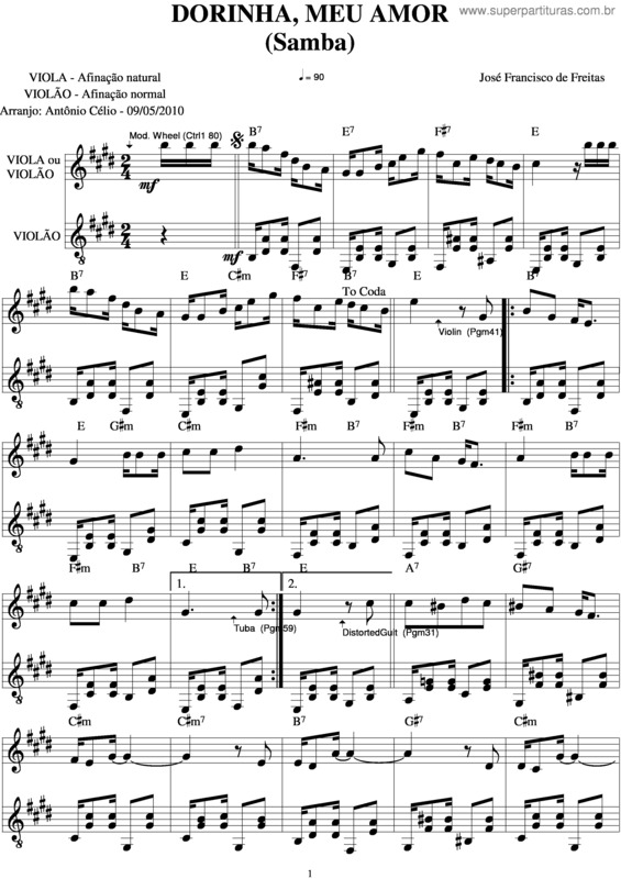 Partitura da música Dorinha, Meu Amor v.3