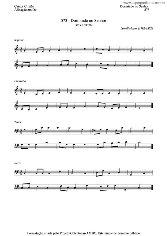 Partitura da música Dormindo No Senhor v.2