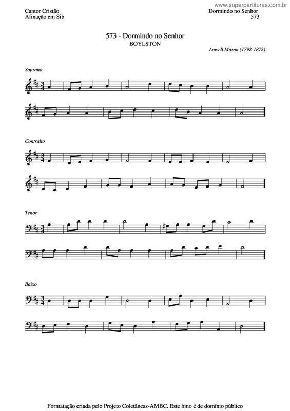 Partitura da música Dormindo No Senhor v.3