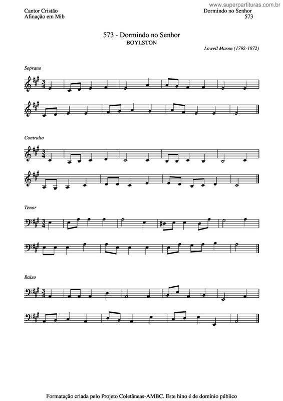 Partitura da música Dormindo No Senhor v.4