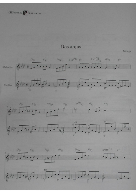 Partitura da música Dos Anjos