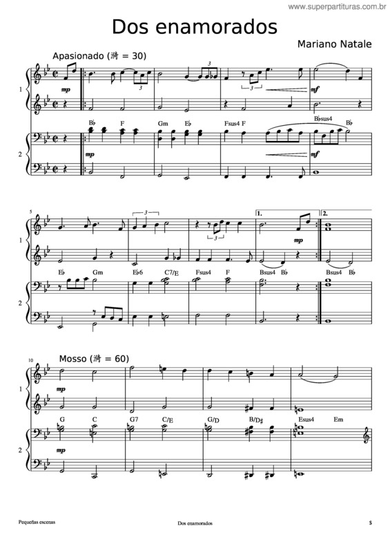 Partitura da música Dos Enamorados