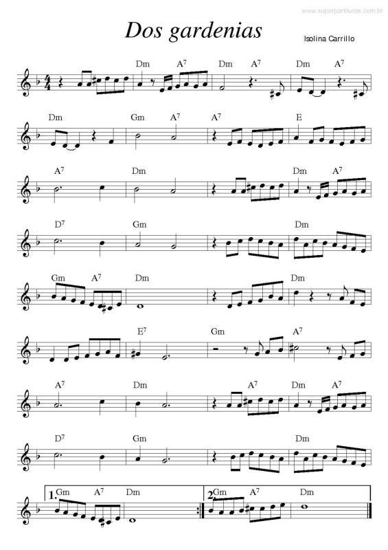 Partitura da música Dos Gardenias