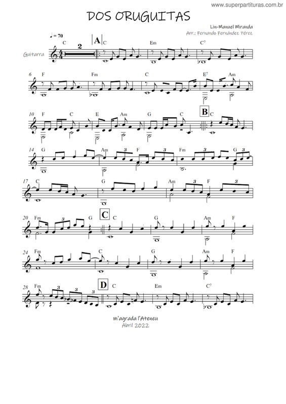 Partitura da música Dos Oruguitas