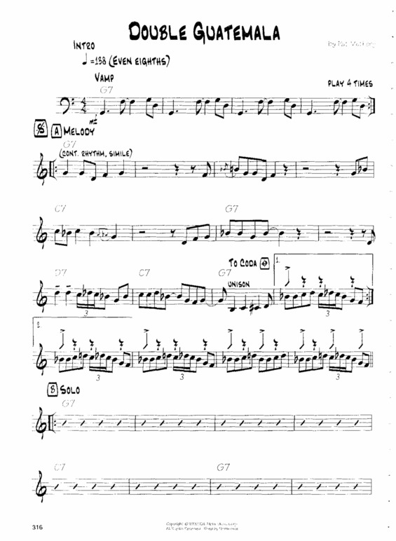 Partitura da música Double Guatemala