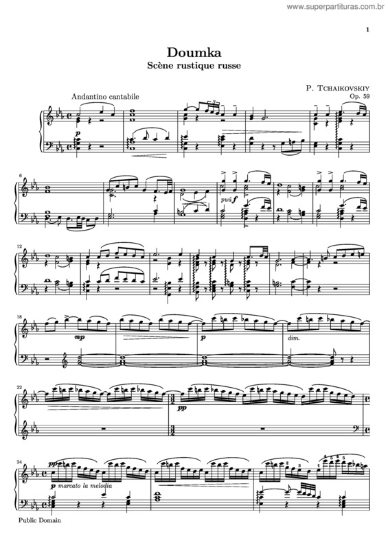 Partitura da música Doumka