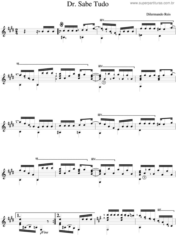 Partitura da música Doutor Sabe Tudo