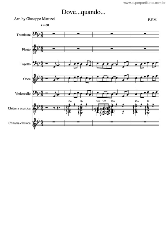 Partitura da música Dove...Quando