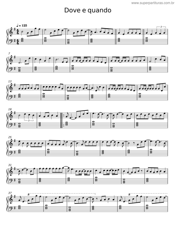 Partitura da música Dove E Quando