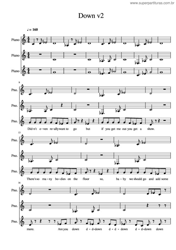 Partitura da música Down – Marian Hill