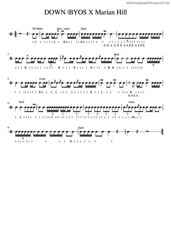 Partitura da música Down Byos X Marian Hill