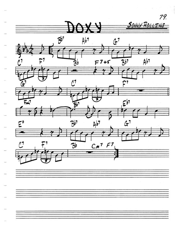 Partitura da música Doxy v.7