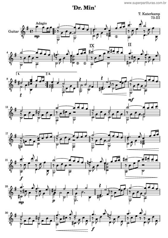 Partitura da música Dr. Min