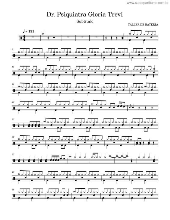 Partitura da música Dr. Psiquiatra Gloria Trevi