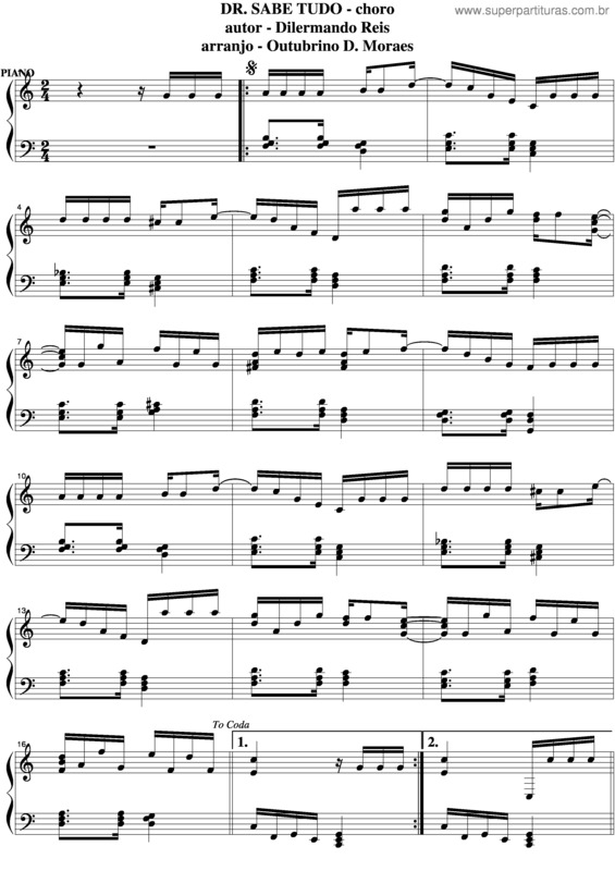 Partitura da música Dr. Sabe Tudo v.5