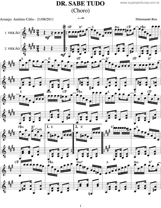 Partitura da música Dr. Sabe Tudo v.6