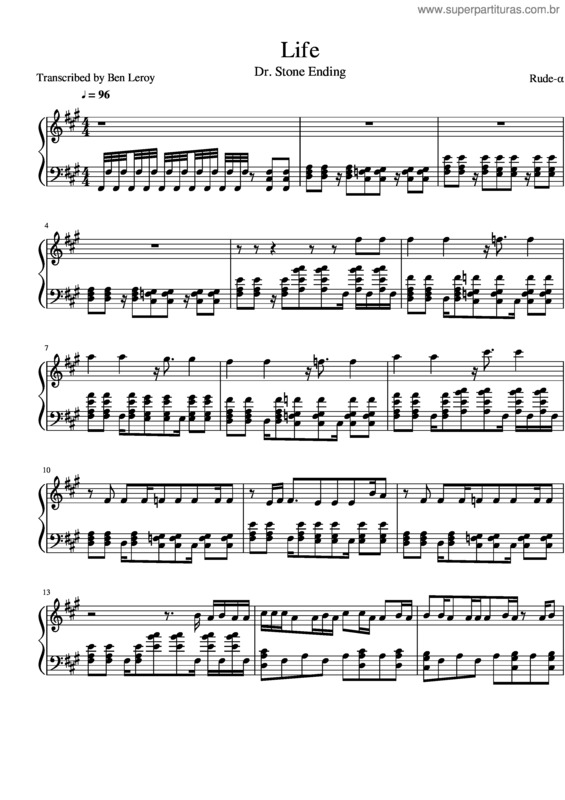 Partitura da música Dr. Stone Ending – Life