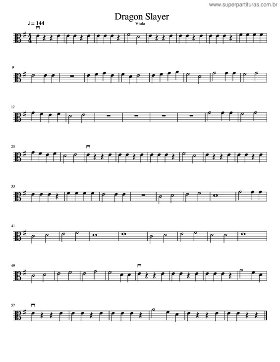 Partitura da música Dragon Slayer Viola