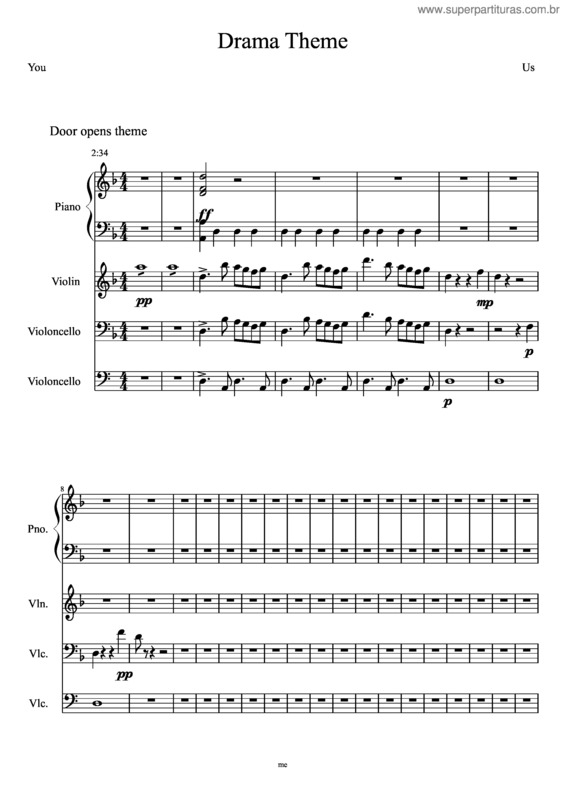 Partitura da música Drama Themes