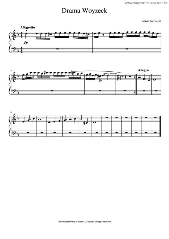 Partitura da música Drama Woyzeck