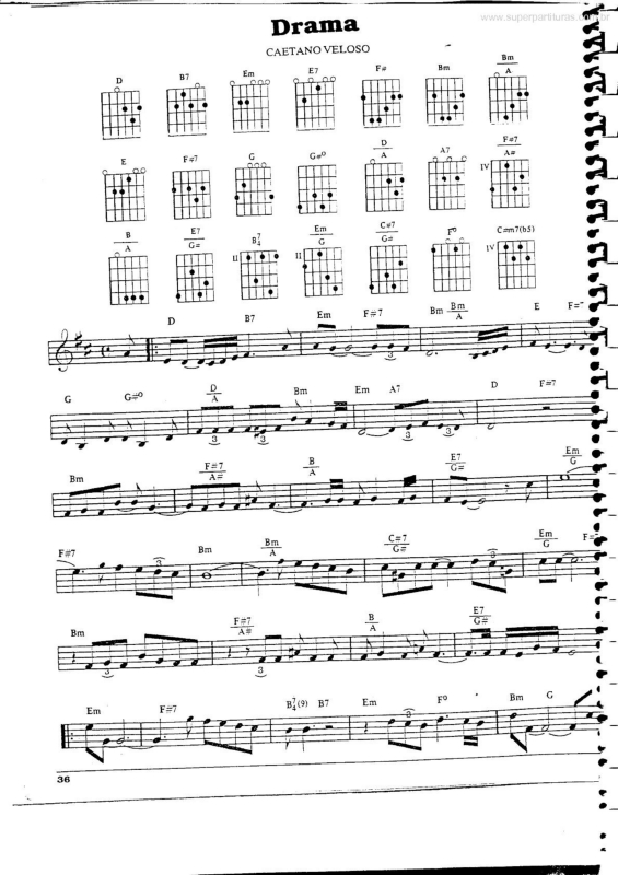 Partitura da música Drama
