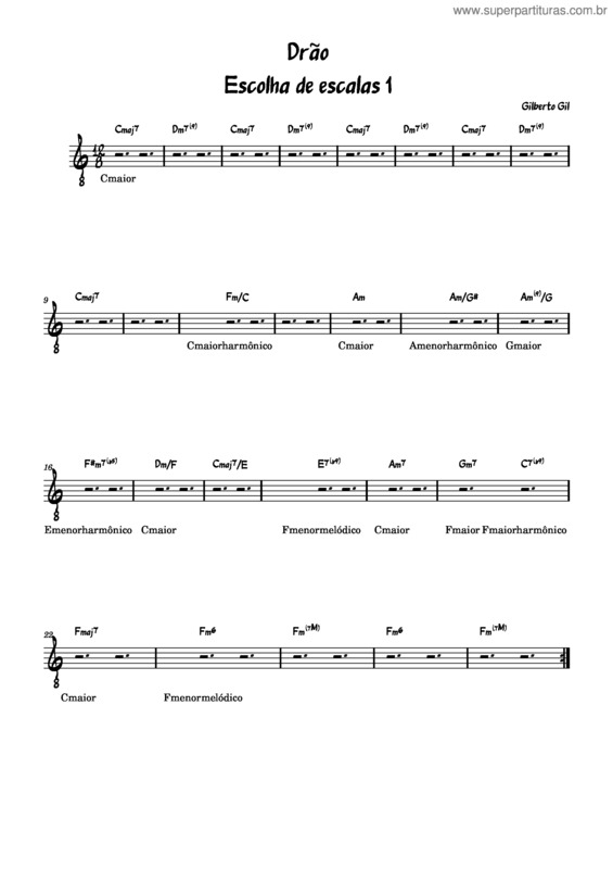 Partitura da música Drão Escolha Escalas 1