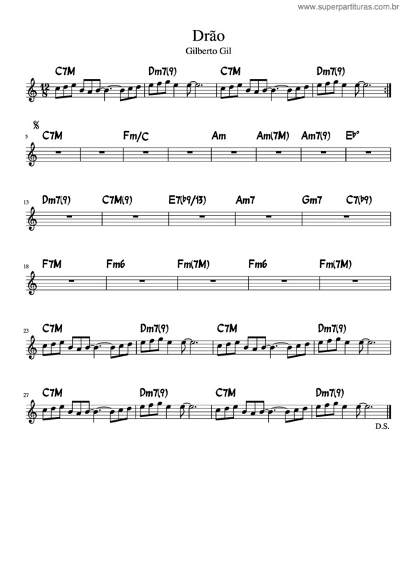 Partitura da música Drão v.10