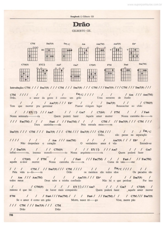 Partitura da música Drão v.2