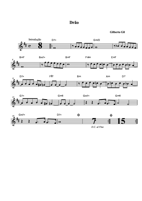 Partitura da música Drão v.6