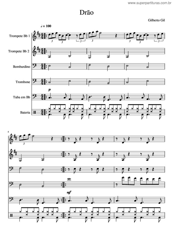 Partitura da música Drão v.9