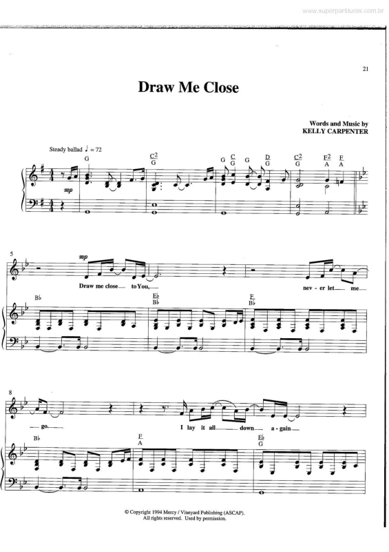 Partitura da música Draw Me Close