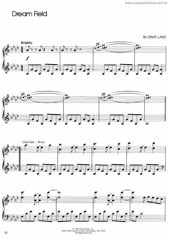 Partitura da música Dream Field