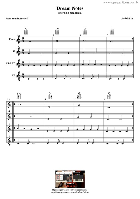 Partitura da música Dream Notes