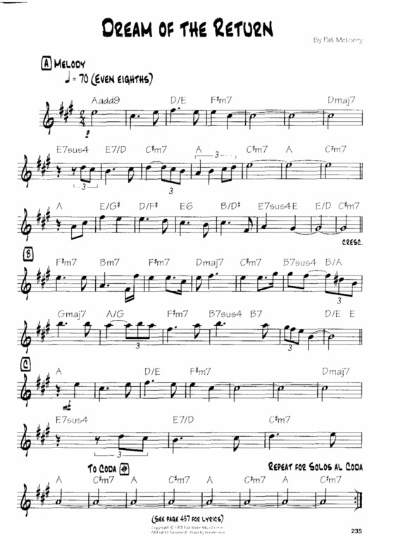 Partitura da música Dream Of The Return