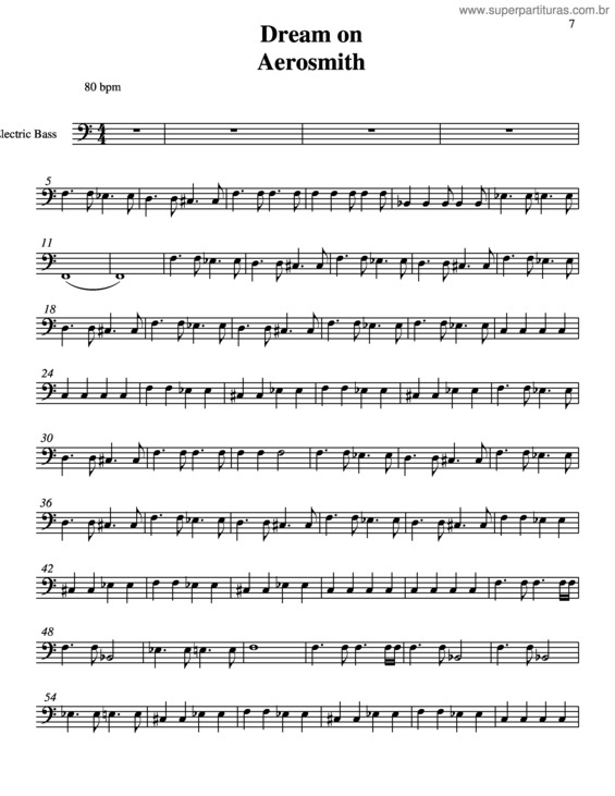 Partitura da música Dream On v.5