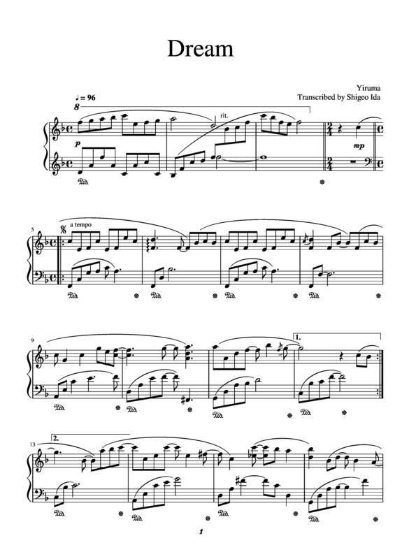 Partitura da música Dream