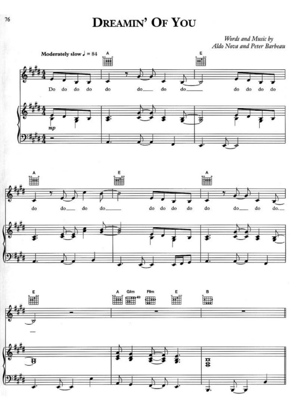 Partitura da música Dreamin` of You